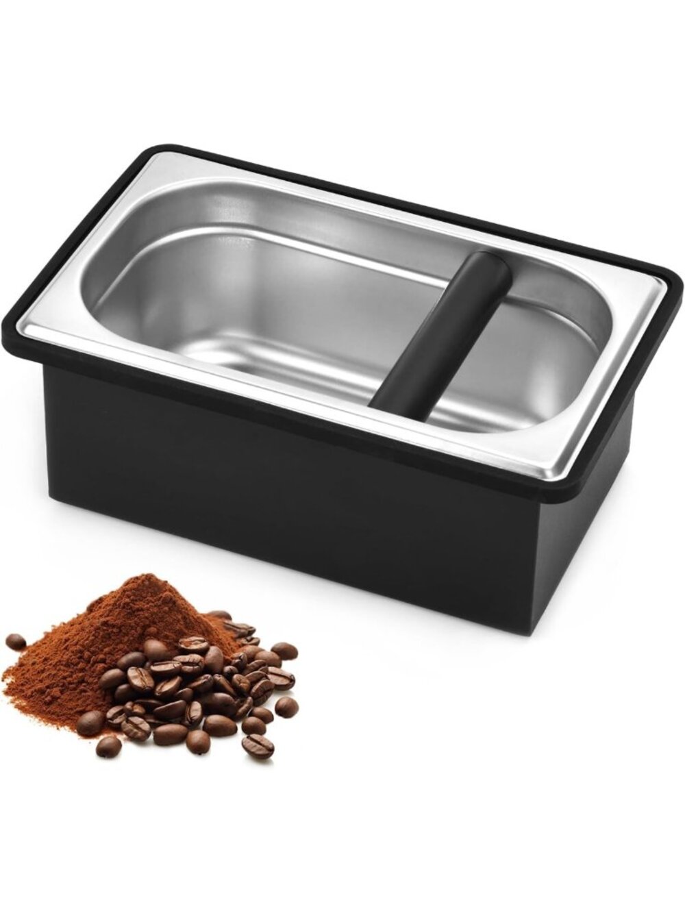 Large Stainless Steel Espresso Knock Box | Coffee Grounds Container for Easy